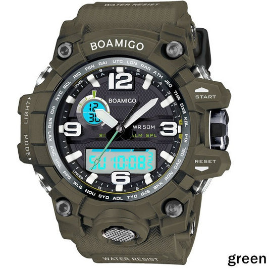 trendy-threeads analog digital LED Electronic quartz watches 50M waterproof swimming watch F5100