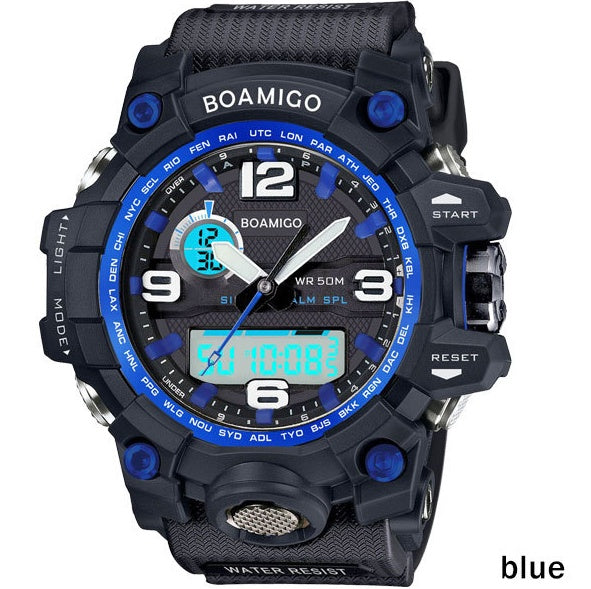 trendy-threeads analog digital LED Electronic quartz watches 50M waterproof swimming watch F5100