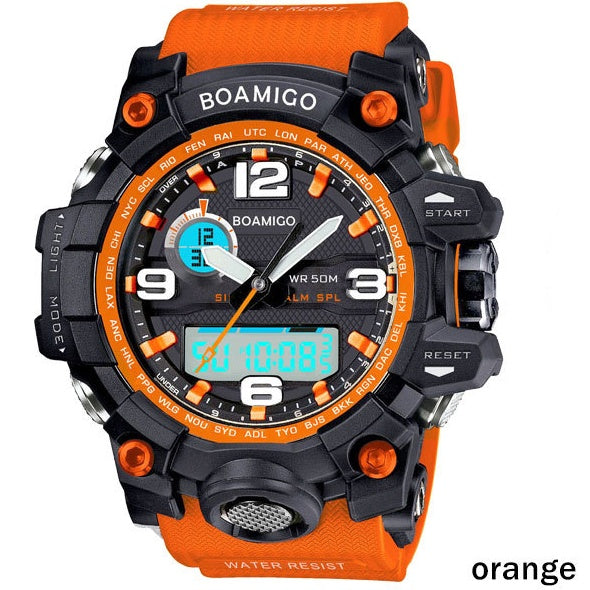 trendy-threeads analog digital LED Electronic quartz watches 50M waterproof swimming watch F5100