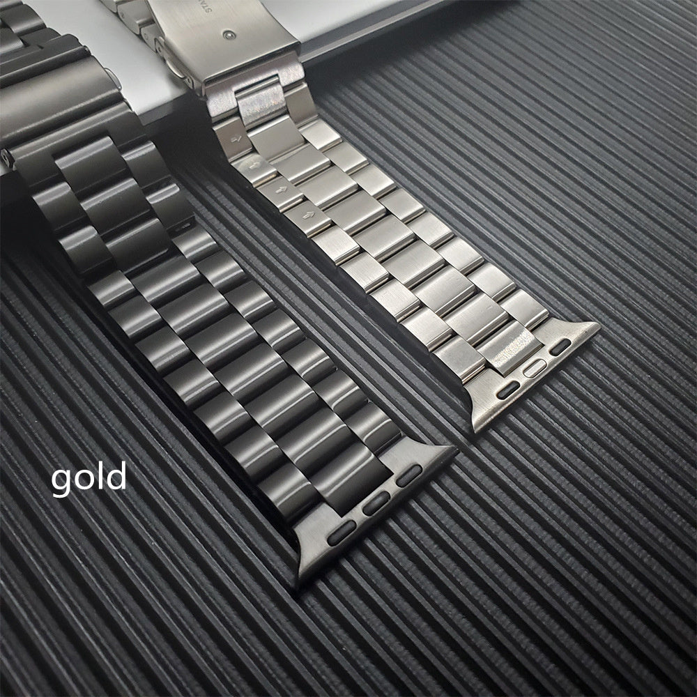 trendy-threeads Steel Metal One-piece Three-bead Strap
